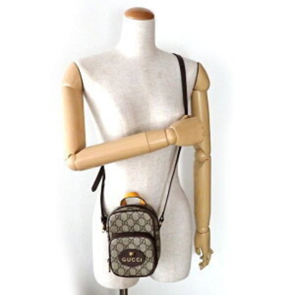 Gucci Neo Shoulder Bag Brown GG Supreme Canvas Leather - Picture 8 of 9